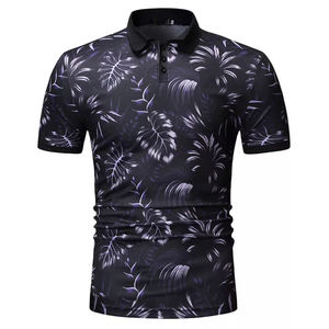 Chemise pour homme à manches courtes, boutonnée, en jersey uni 100% polyester de haute qualité, imprimée par transfert thermique, tricotée 200g, séchage rapide - Product Image 4