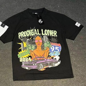 T-shirt Homme Prodigal Loner 2024 Style Urbain Manches Courtes Col Rond Jersey 100% Coton Respirant Coupe Classique Logo Avant 320g - Product Image 2