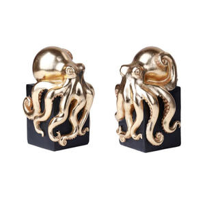 Elegante Juego de Porta Libros de Metal con Acabado Metálico, Estilo Art Deco, para Exhibición en Estantes de Sala de Estar - Product Image 5