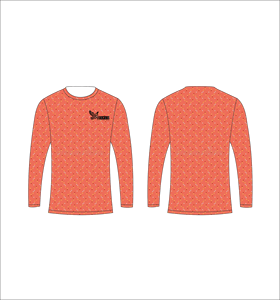 Maillot de sport personnalisé à manches longues en sublimation, léger, avec motif à pois corail et blanc, fabricant de vêtements en gros - Product Image 1