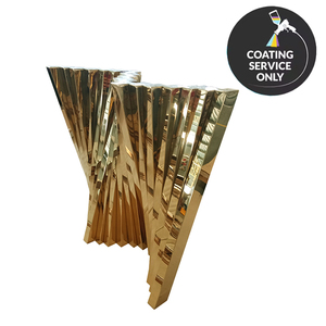 Muebles y decoración para el hogar con elegante acabado dorado que utiliza revestimiento de titanio dorado PVD de alta calidad para interiores y exteriores. - Product Image 1