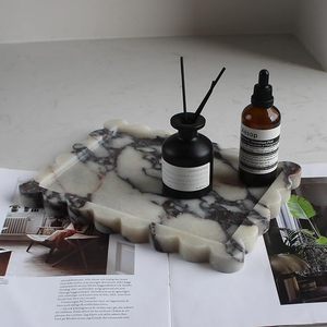 Bandeja de Mármol Pulido Económica para Cosméticos, Productos para el Cuidado de la Piel, Velas y Decoración del Hogar - Product Image 2