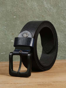 Cinturón de Cuero Genuino para Hombre, Color Negro Sólido, Hebilla de Pin, Estilo Formal, Casual y de Negocios, Material Duradero de Piel de Vaca, Cinturón de Cuero a la Moda - Product Image 6