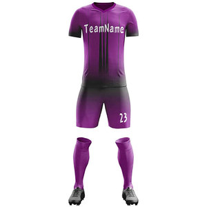 Uniforme de Fútbol con Degradado Morado TeamName, Cuello en V, Manga Corta, Absorbe la Humedad, Unisex para Adultos, Todas las Temporadas, Impresión Sublimada - Product Image 1