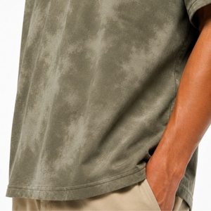 Men V-Neck <b>Tie</b>-Dye Oversized Short Sleeve T-Shirt <b>Knitted</b> Casual Style Camouflage Pattern Regular Length T Shirt For Men - Product Image 5