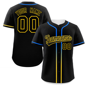 Maillot de baseball gris bleu personnalisé, uniforme d'équipe boutonné, sublimé, en polyester anti-humidité, OEM ODM - Product Image 4