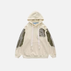 <b>Men's</b> Winter Embroidered French Terry Distressed Hoodie with Twill Stitch Breathable & Windproof - Product Image 1