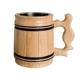Chope à bière en bois avec anneau métallique et couvercle à charnière, style vintage, artisanale, pour fête, mariage, cadeau - Product Image 5