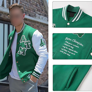 Green White Color Vintage <b>Baseball</b> Button Long Sleeve With Letter Casual Coats <b>For</b> <b>Men</b> College <b>Baseball</b> Letterman <b>Jackets</b> - Product Image 6