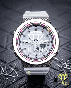 White Luxury <b>Wristwatch</b> Featuring Brilliant Moissanite Diamonds and Premium 925 Sterling Silver Craftsmanship - Product Image 2