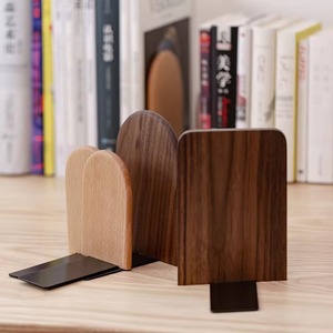 Sujetalibros de Madera Resistentes, Base Antideslizante, Soporte para Libros de Madera para Hogar, Oficina, Estante - Product Image 1