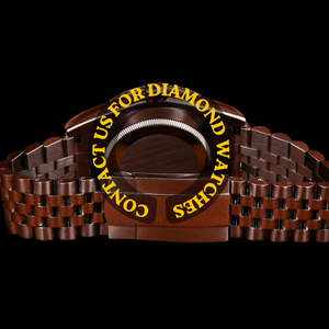 Montre fantaisie pour homme, fabriquée à la main, cadran rond noir, sertissage de moissanite, bracelet en acier inoxydable, mouvement à quartz, idéale pour les soirées - Product Image 4