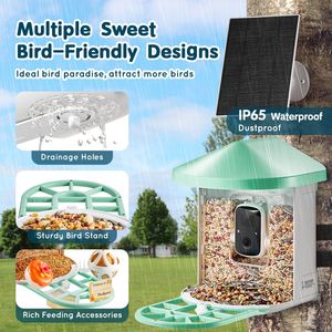 Funzione di acquisizione automatica intelligente della fotocamera 2K HD AI Bird Feeder per uccelli che identifica le specie di uccelli - Product Image 6