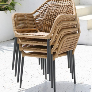 Meubles en aluminium et rotin pour projet de café et d'hôtel, fabriqués en Indonésie - Product Image 1