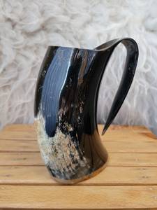 Mug en corne de buffle fait main, forme naturelle, thème animal sculpté, objet d'art de collection, artisanat buraq - Product Image 6