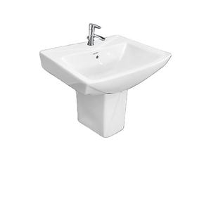 Fournisseur en gros de lavabos sur pied ovales en céramique blanche OEM vendus dans le monde entier, avec une capacité de 20 L pour la salle de bain à domicile - Product Image 1