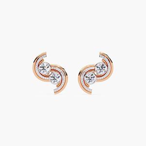 Pendientes de Oro de 14K de Lujo con Diamantes de Laboratorio Redondos Curvos de 2.25CT, Pendientes Geométricos Elegantes de Diseño para Mujer - Product Image 4