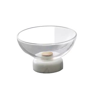 Bol de service moderne pour la maison hôtel Restaurant bol à Fruits marbre et métal couleur argent bol moderne salade soupe plat - Product Image 1