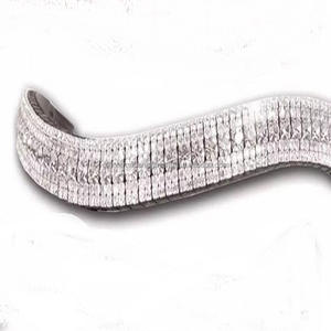 Piedras de cristales transparentes plateadas de 5 filas, banda personalizada de cuero de alta calidad para cejas de caballo en mazorca completa a precio barato, pedido al por mayor - Product Image 4