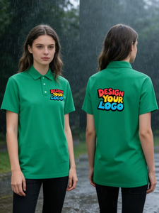 Customized Women's Anti-Wrinkle 100% Cotton Jersey Eco-Friendly Breathable Quick Dry Casual Shirt Personalized Text Easy Short - Product Image 2