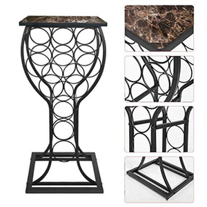 Porta Botellas de Metal Galvanizado Estilo Rústico con Asa de Madera, Estante para Botellas de Vino Vintage de Hierro para Mesa, Cocina, Hogar o Bar - Product Image 5