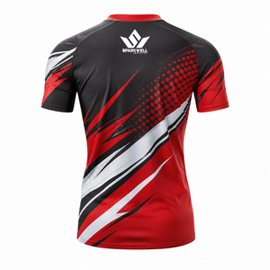 เสื้อรักบี้ชายแบบสั่งทำพิเศษ แขนสั้น ระบายเหงื่อได้ดี ทรงสปอร์ต สีแดง ดำ ขาว ลายเรขาคณิต ใส่ได้ทุกฤดู - Product Image 2