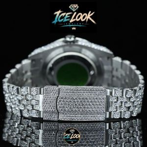 นาฬิกาข้อมือระบบควอตซ์ ดีไซน์ Ice Look ประดับเพชร สายสีเงิน เครื่องประดับสำหรับชุดเดรส - Product Image 4