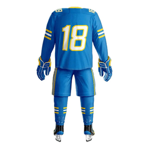 Tenues de hockey sur glace personnalisées pour hommes adultes, ensembles courts 100 % polyester, impression numérique, respirants, séchage rapide, confortables - Product Image 5