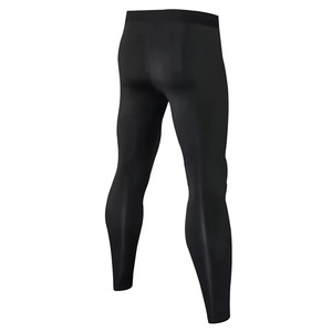 Leggings de sport pour hommes sur mesure, coupe ajustée, taille élastique, respirants, séchage rapide, en Spandex/Polyester, couleur unie, pour la gym - Product Image 5