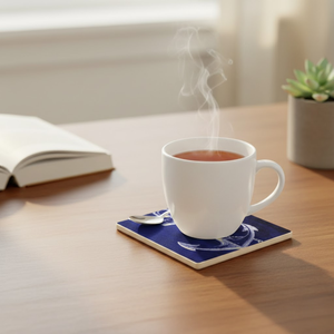 Replicartz - Posavasos de Resina Azul Plateado de Lujo |   Posavasos Cuadrado Ecológico para Mesa de Comedor, para Tazas de Café, Decoración del Hogar - Product Image 6