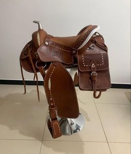 Compre en Línea Silla de Montar Inglesa de Cuero Genuino para Caballo con Herrajes de Latón y Arco de Madera para Equitación - Product Image 4