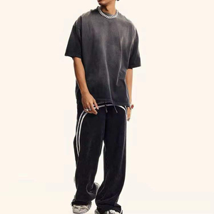 OEM ODM New Design Customizable 100% Cotton Streetwear Men T-Shirt Loose Fit Acid Wash Drop Shoulder Boxy T Shirt For Men - Product Image 4