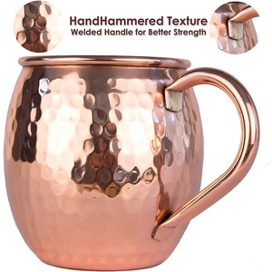 Set 4 American Style Eco-Friendly MIINOX Moscow Mule Copper <b>Mugs</b> Lid Hand Grip Straw 16oz 450ml Capacity Business Gift Model - Product Image 1
