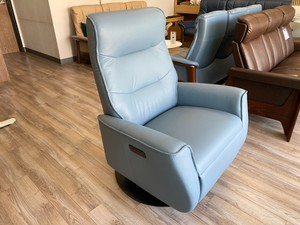 Sillón reclinable de gravedad cero I-M-G Va-ll-e-tt-a Ergo de gran tamaño con 2 motores, el más demandado, en cuero azul lago, con tijeras para el cabello. - Product Image 2