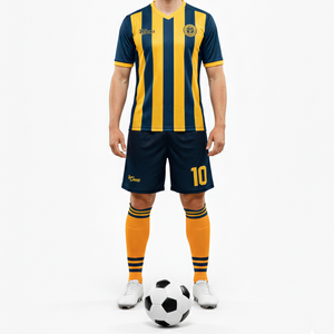 Diseño de Patrón Personalizado con Color Personalizado, Uniforme de Fútbol Unisex Transpirable, Conjunto de Camiseta y Pantalones Cortos de Fútbol Transpirables de Venta Caliente - Product Image 5