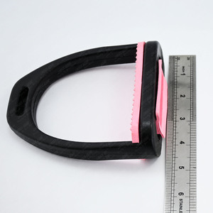 Estribos para montar a caballo, estribos negros de goma antideslizantes rosas ligeros para niños, comodidad de seguridad, lecciones de equilibrio seguro - Product Image 5