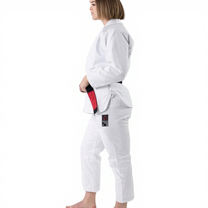 Martial Arts Judo 100% Cotton Elastic Drawstring Adult Uniform Lightweight Student Gi with Belt Quick Dry - Product Image 1
