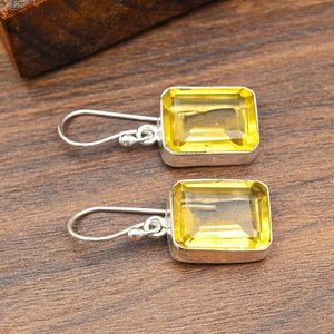 Pendientes únicos de citrino hechos a mano, atractivos pendientes de citrino, joyería espiritual, pendientes de plata de ley 925, regalo para el amor. - Product Image 6