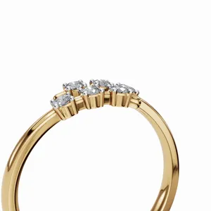 Anillo de Diamantes Cultivados en Laboratorio, Oro Amarillo de 18K, Juego de 6 Piezas, Certificación IGI, Claridad VVS, Estilo de Lujo, Color de Diamante Blanco E - Product Image 5
