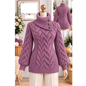 Suéteres 100% acrílico o algodón, calibre 12, para mujer, los más modernos, informales, para la temporada de invierno, proveedor de Bangladesh. - Product Image 1
