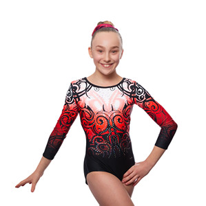 Justaucorps en coton à manches longues pour femmes et filles, avec paillettes et taille élastique, pour la danse latine, la gym et l'entraînement - Product Image 3