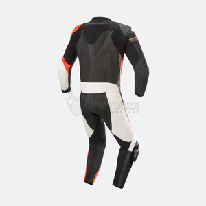 Combinaison de moto en cuir véritable de style vintage, équipement de moto classique Cafe Racer, broderie et patchwork personnalisés - Product Image 4