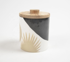 Bocal en bois émaillé fait main avec couvercle Fabricant de bocaux en bois de manguier Grossiste vente directe d'usine - Product Image 3