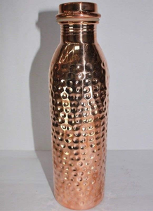 Handmade copper water <b>bottle</b> Leak proof copper <b>bottle</b> Eco friendly drinking <b>bottle</b> Uttar Pradesh copper <b>bottle</b> - Product Image 2