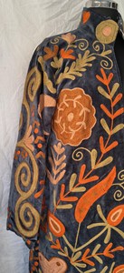 Traditional Tribal Pattern Inspired Hand Embroidered <b>Velvet</b> Suzani Jacket Multi Floral Boho Ethnic Statement Winter Long <b>Coat</b> - Product Image 6