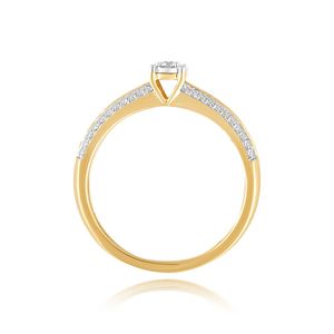 แหวนทองคำชมพู 14K ประดับเพชรทรงมาร์คีส์ ดีไซน์คลัสเตอร์ พร้อมวงแหวนลายคลื่น แบบสั่งทำพิเศษ เครื่องประดับคุณภาพสูง ขายส่ง B2B ผู้ผลิตจากอินเดีย - Product Image 3