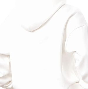 Sweat à capuche blanc oversize pour femme, pull en polaire à manches longues, style streetwear décontracté, coupe ample, toucher doux, confort quotidien - Product Image 3