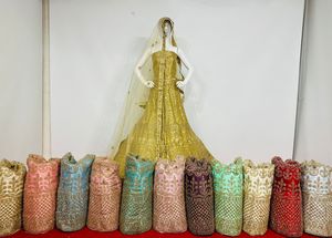 Elegante Zarna 16 Kali Net Lehenga Full Glitter Jarkan Stone Mirror Shisha Big Flare Can-Can Heavily Indian Pakistani Dress - Product Image 3