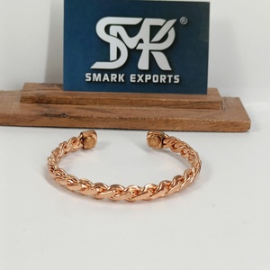 Premium <b>Metal</b> Craft Copper Cuff Bangle Engraved Plain Design Adjustable Open <b>Bracelet</b> Lightweight Traditional Style - Product Image 6