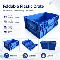 Boîte à outils UGET, caisse pliable en plastique, bac de manutention logistique, bac de transport empilable, emballage de stockage